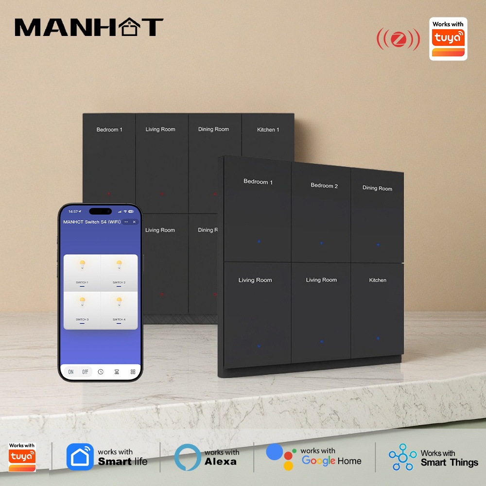 Smart Home Voice Control - Interruptor de Luz Inteligente Manhot DIY
