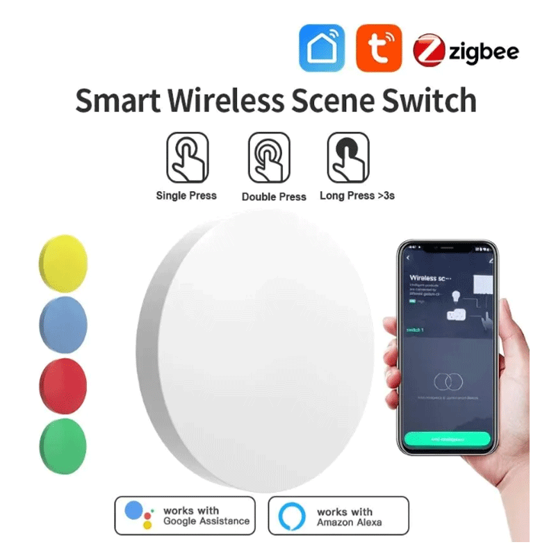 Smart Home Voice Control - Botão Sem Fio Inteligente Tuya ZigBee,