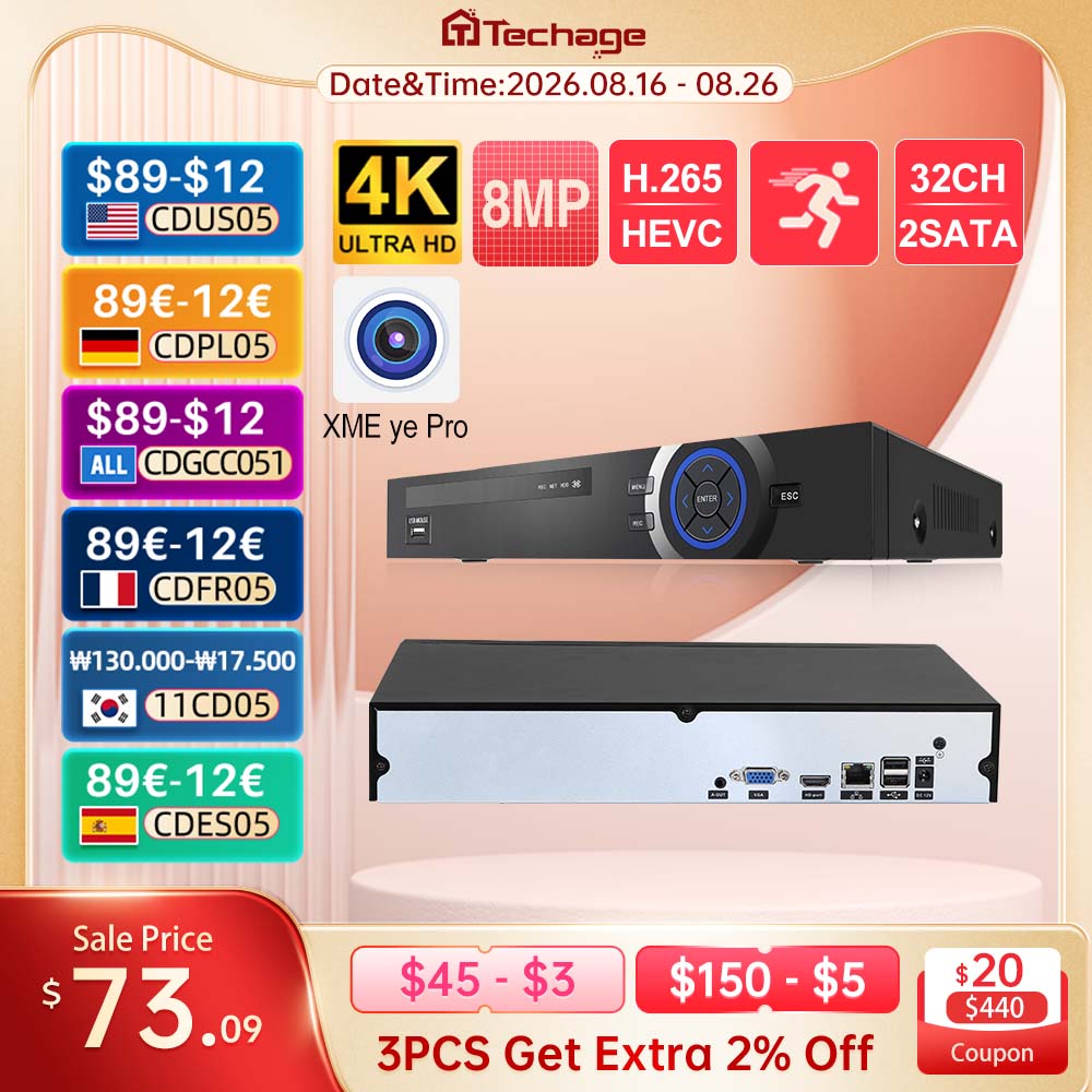 Security Ip Camera - Gravador de Rede NVR Techage UHD