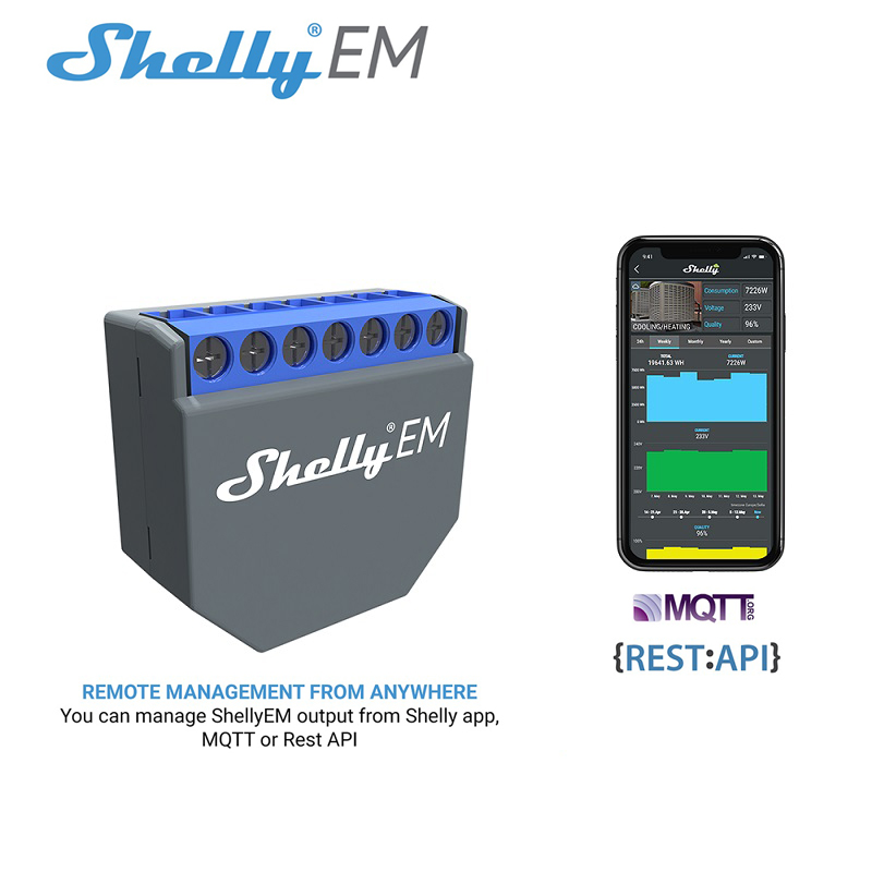 Smart Home Voice Control - SHELLY EM Interruptor Controlador Wi-Fi Smart