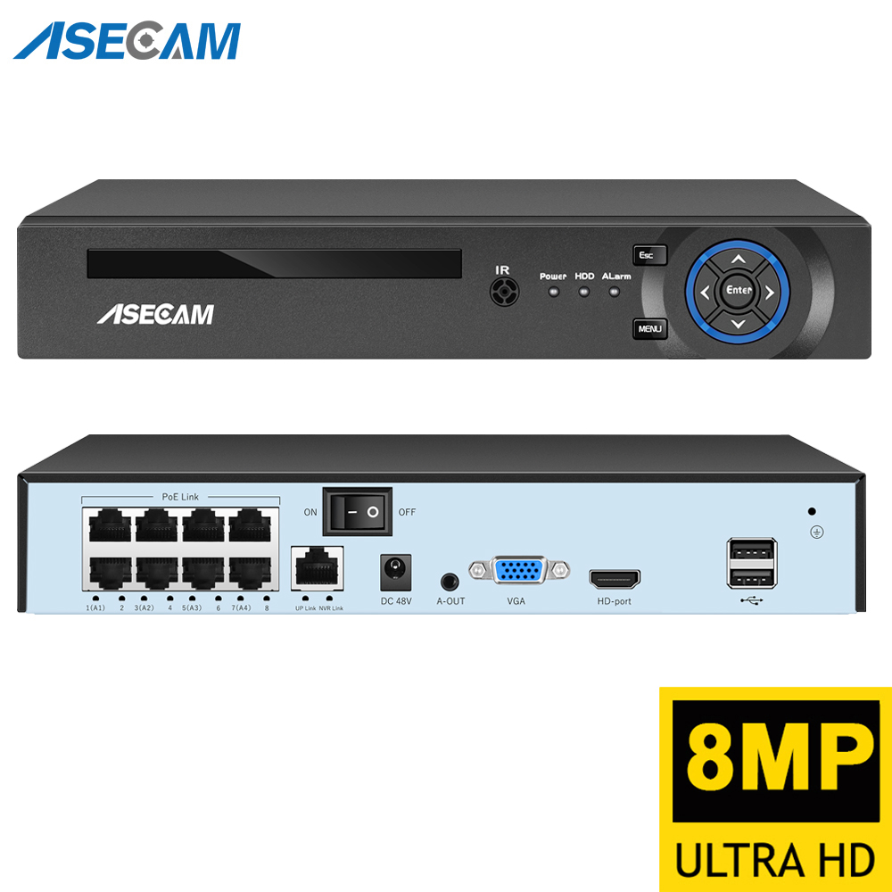 Security Ip Camera - ASECAM 8MP 4K POE NVR Gravador