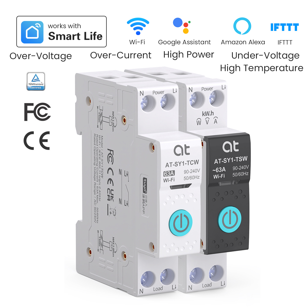 Smart Home Voice Control - Tuya wifi disjuntor inteligente 1p +