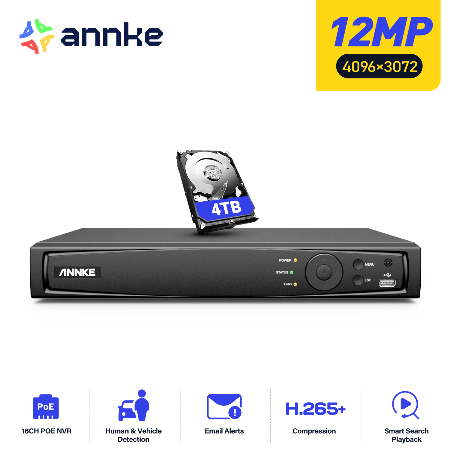Security Ip Camera - Annke 12mp poe nvr gravador de