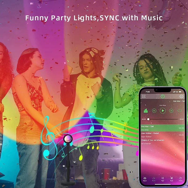 Smart LED Sunset Lamp, Lâmpada - Smart Home Decor avaliação e preço