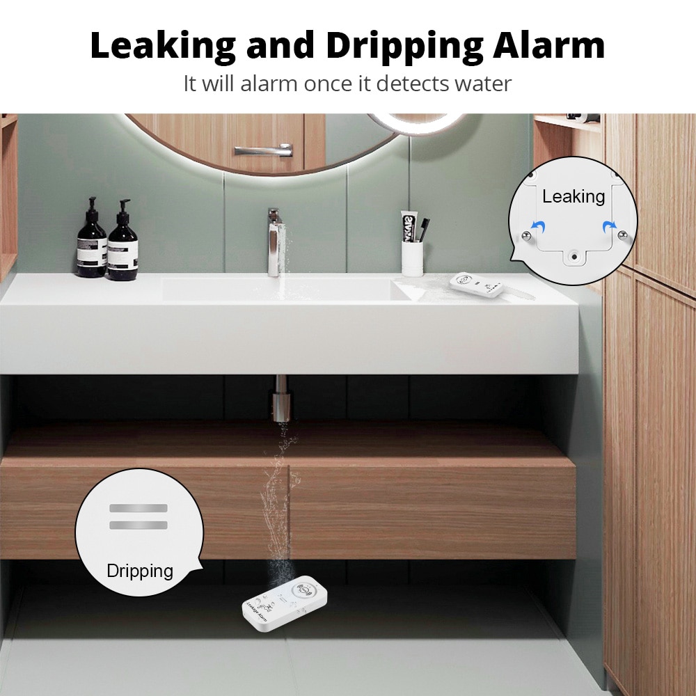Kerui sensor de água sem fio 9 - Wifi Water Leak Detector avaliação e preço