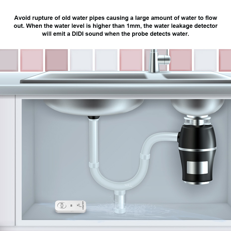 Kerui sensor de água sem fio 9 - Wifi Water Leak Detector avaliação e preço
