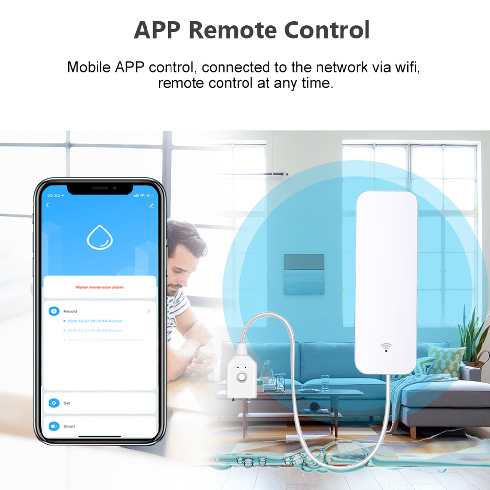 Sensor de vazamento de água wi - Wifi Water Leak Detector avaliação e preço