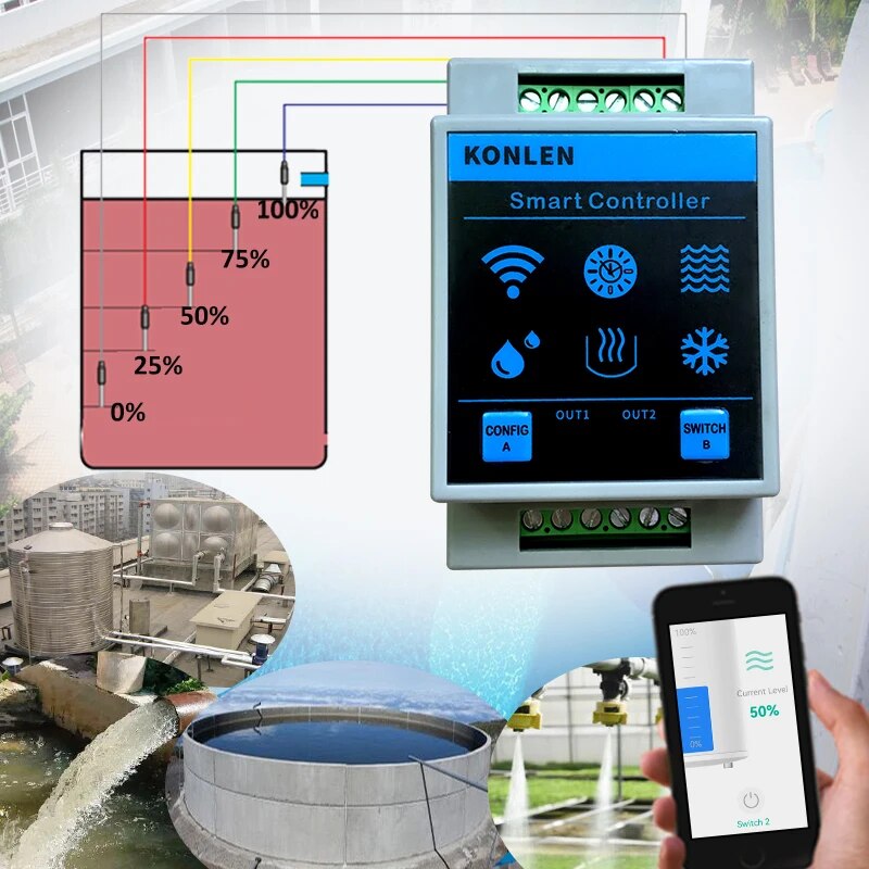 KONLEN Tuya Sensor De Nível De - Wifi Water Leak Detector avaliação e preço