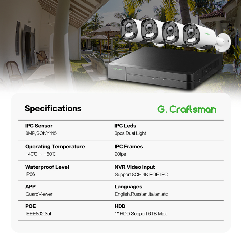2026 GAU-YUFD-M8SS-K4 Gcraftsm - Security Ip Camera avaliação e preço