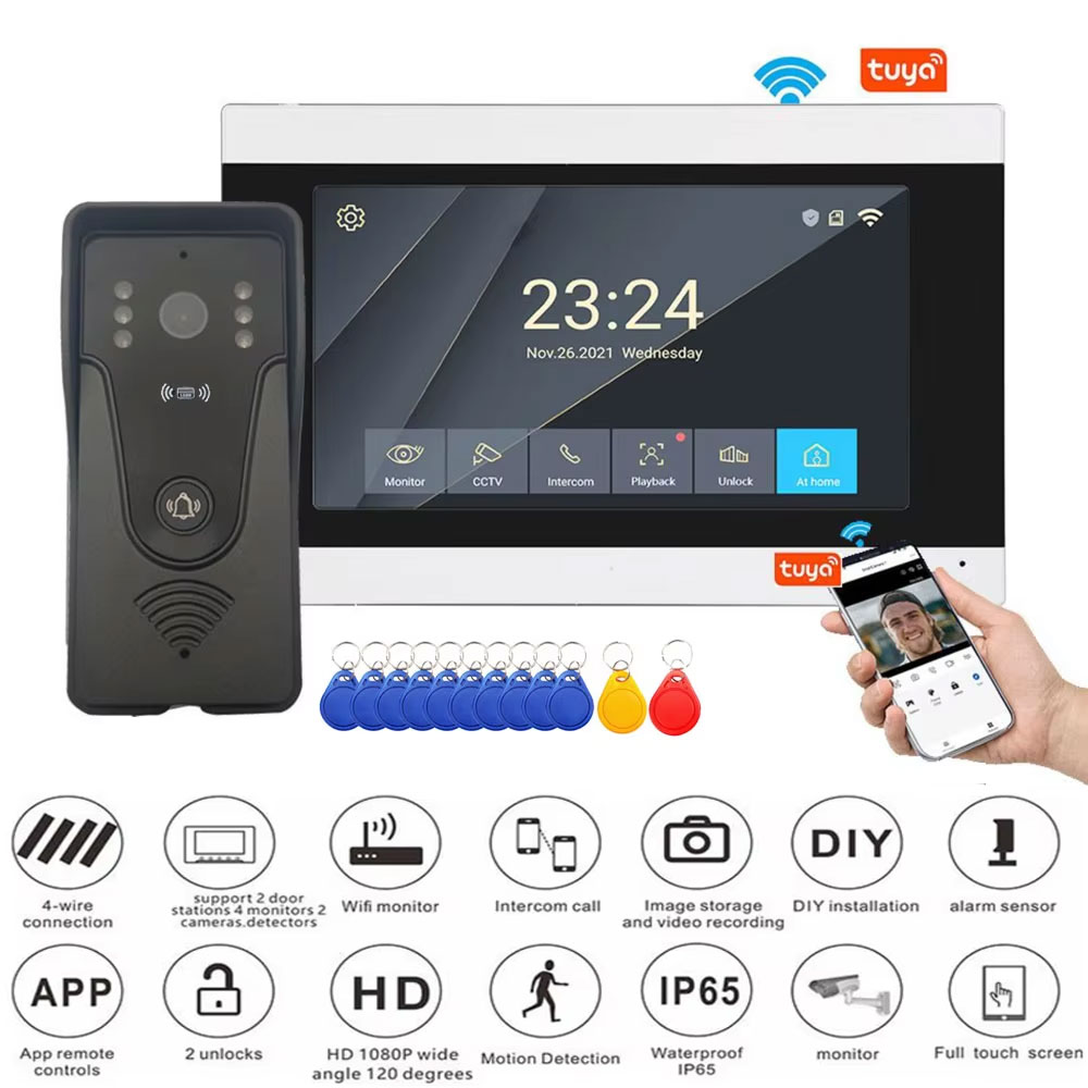 Tuya 1080p 7 Polegada tela de  - Smart Home Video Doorbell App avaliação e preço