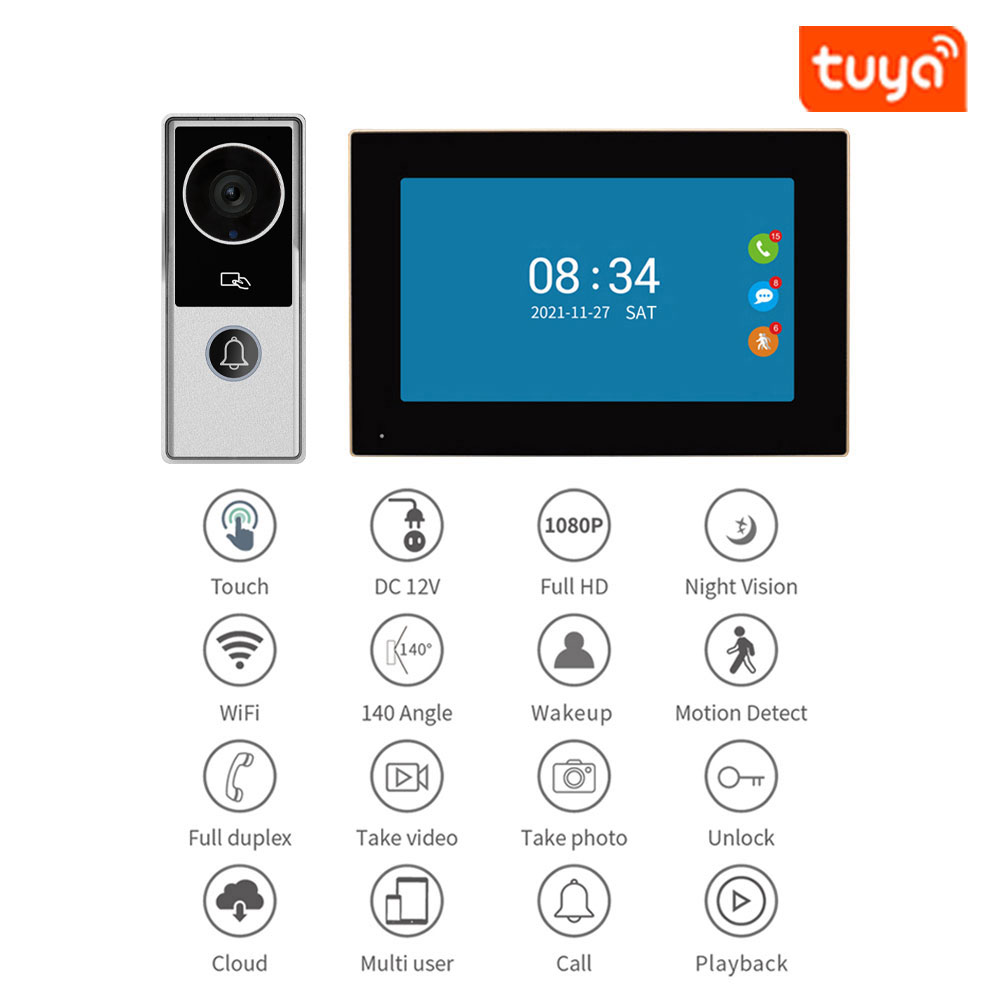 Tuya 1080p 7/10 Polegada tela  - Smart Home Video Doorbell App avaliação e preço